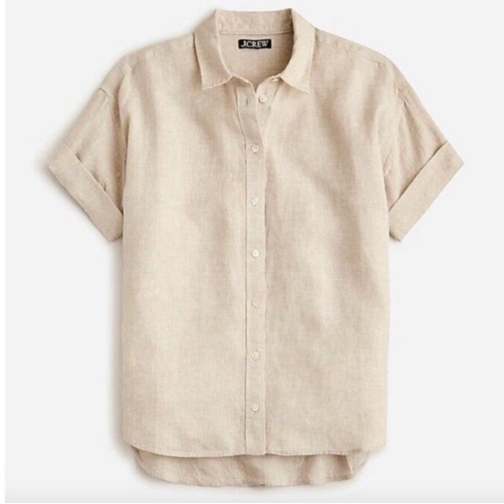 J CREW‎ BAIRD McNUTT IRISH LINEN CAPTAINE RELAXED SHIRT CREAM SZ M LAGENLOOK EUC - Picture 4 of 11